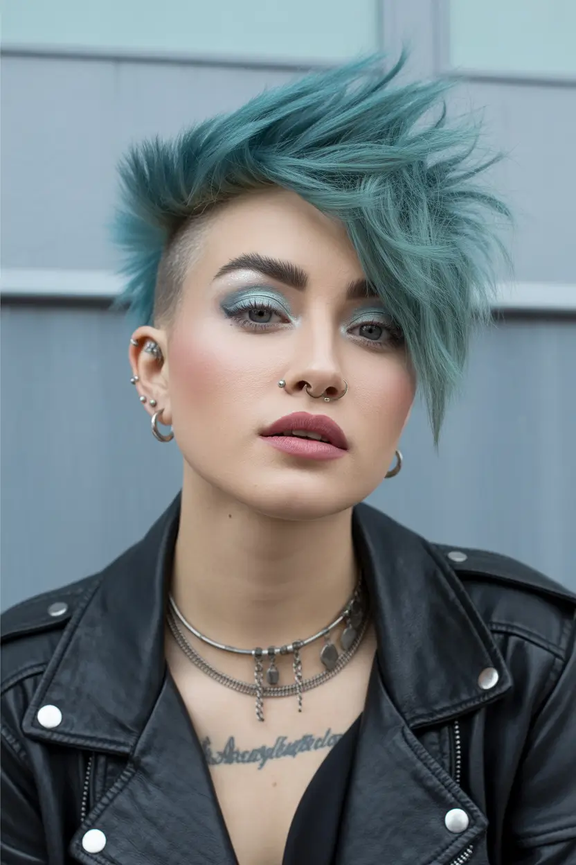 fall and winter hair colors Electric Teal Pixie Drama