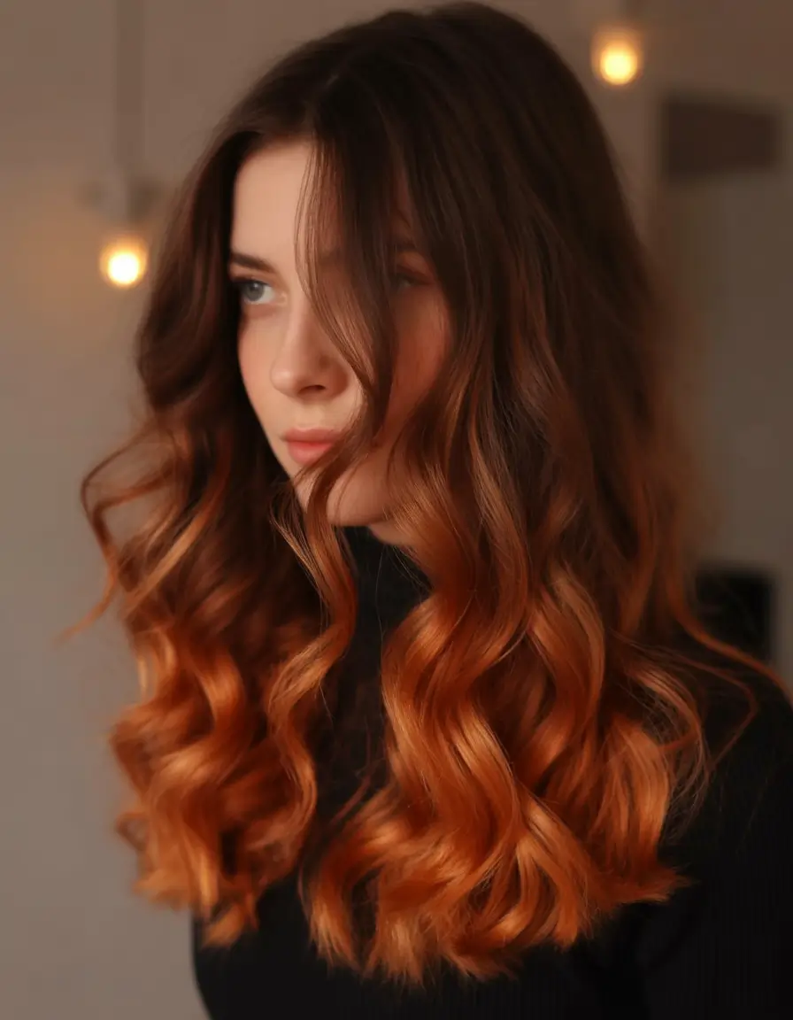 fall and winter hair colors Copper Flame Ombre