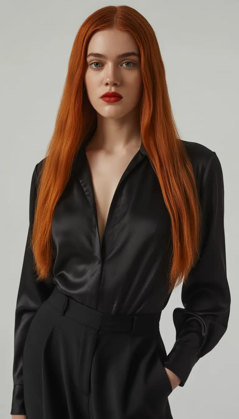 fall and winter hair colors Classic Fiery Red Lengths