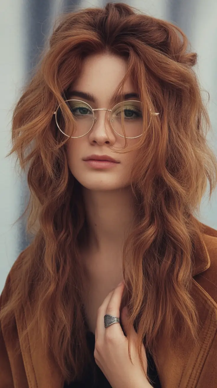 fall and winter hair colors Rustic Auburn Shag