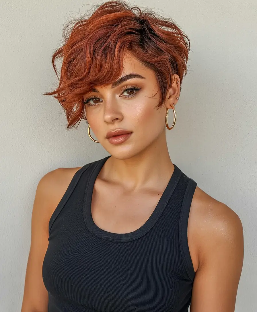 fall and winter haircuts 2025 Textured Auburn Crop