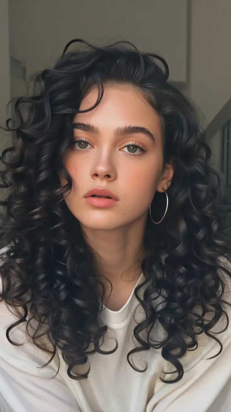 fall and winter haircuts 2025 Defined Jet-Black Curls