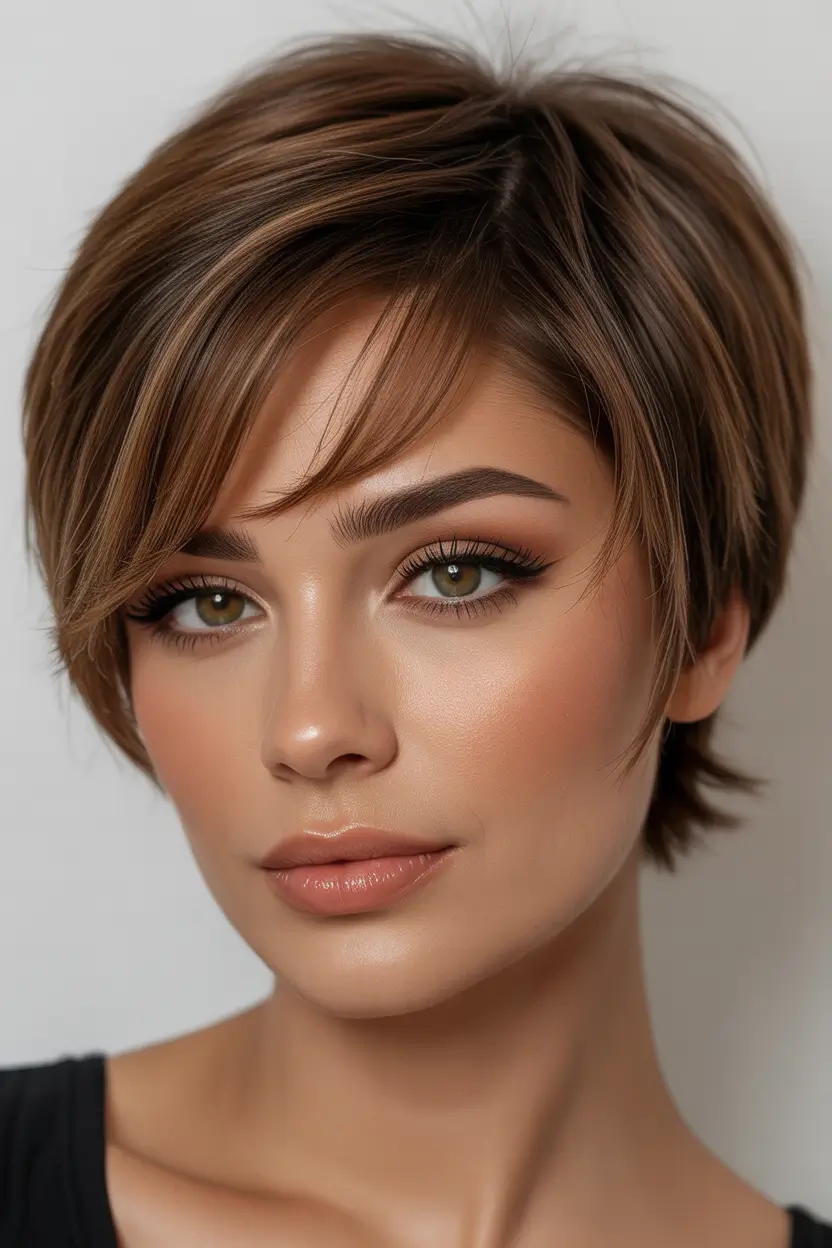 fall and winter haircuts 2025 Polished Pixie Crop