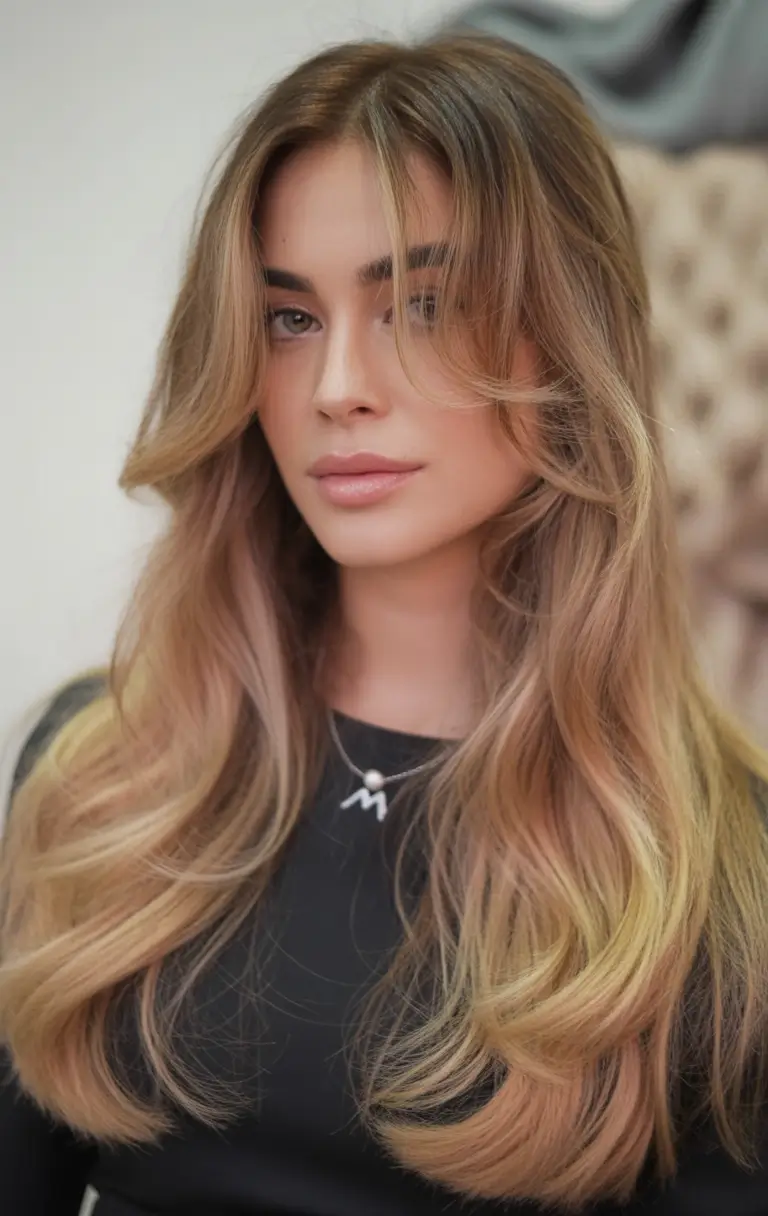 fall and winter haircuts 2025 Layered Long Balayage
