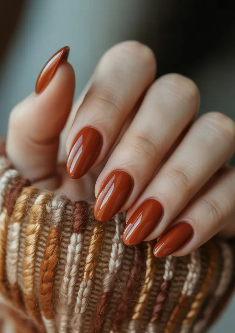 Fall nail colors Rusty Terracotta Shine