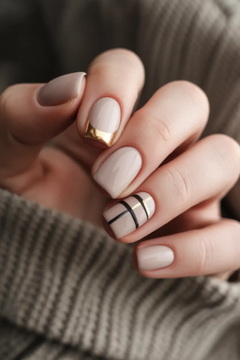 Fall nail colors Modern Neutral Grid