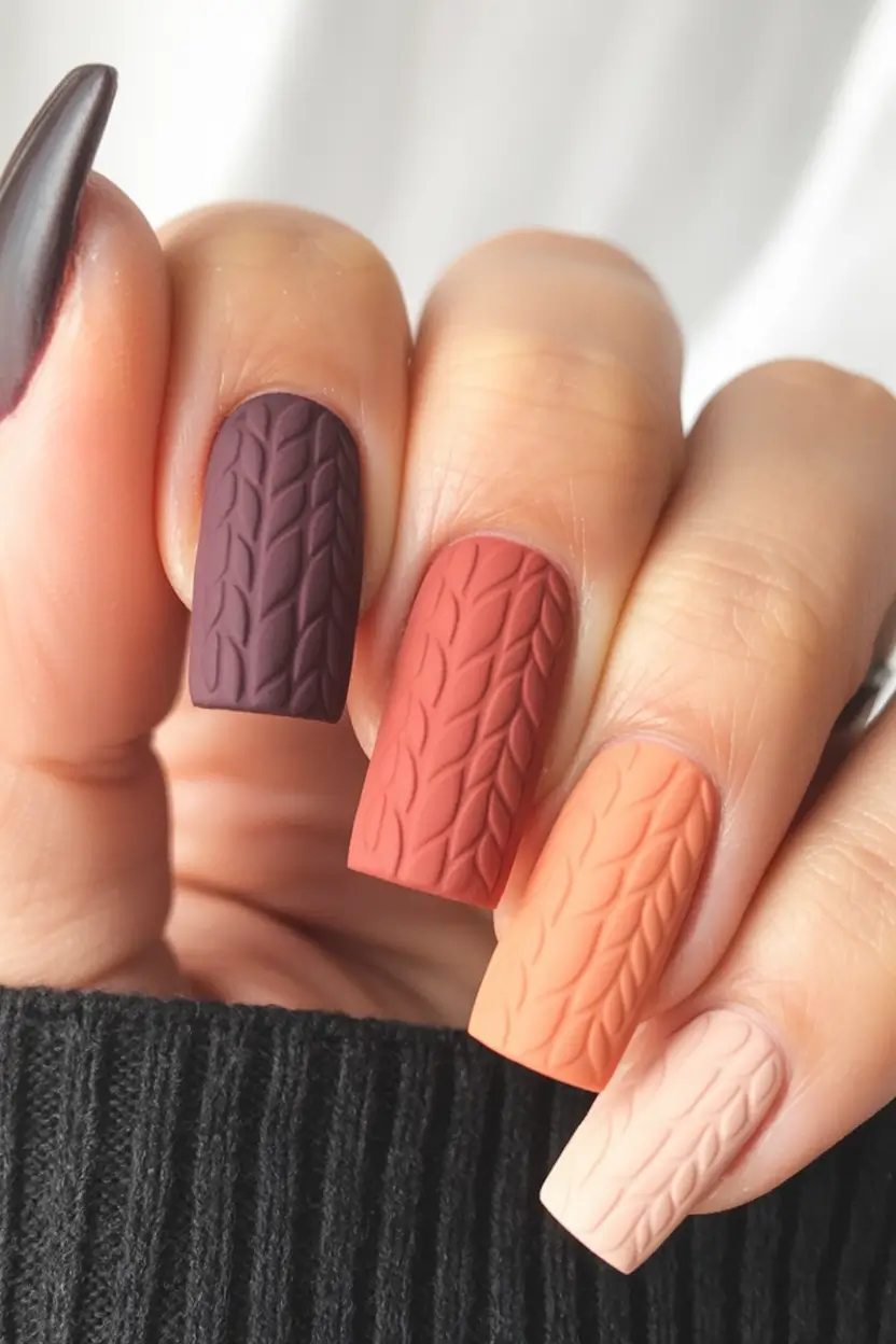 October-nails-color-Knit-Texture-Nails