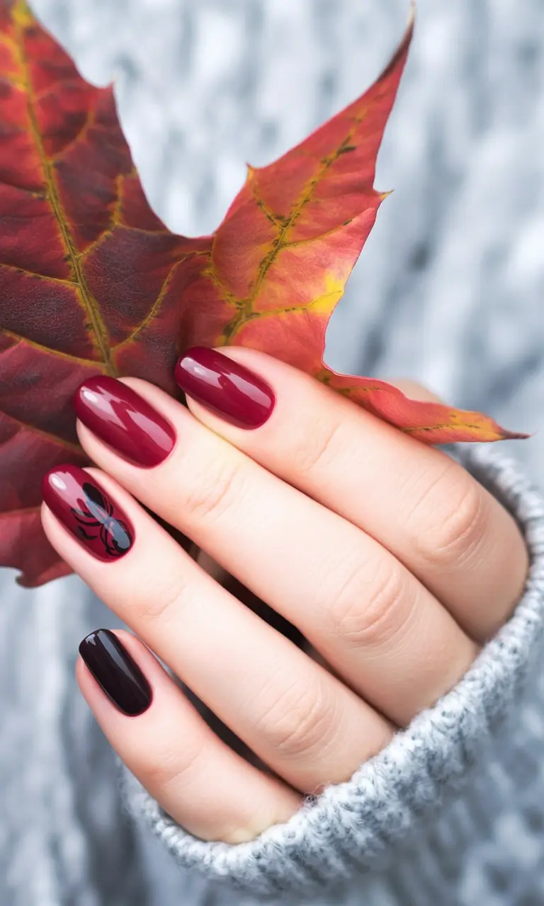 October-nails-color-Cranberry-Mood-with-Gothic-Touch