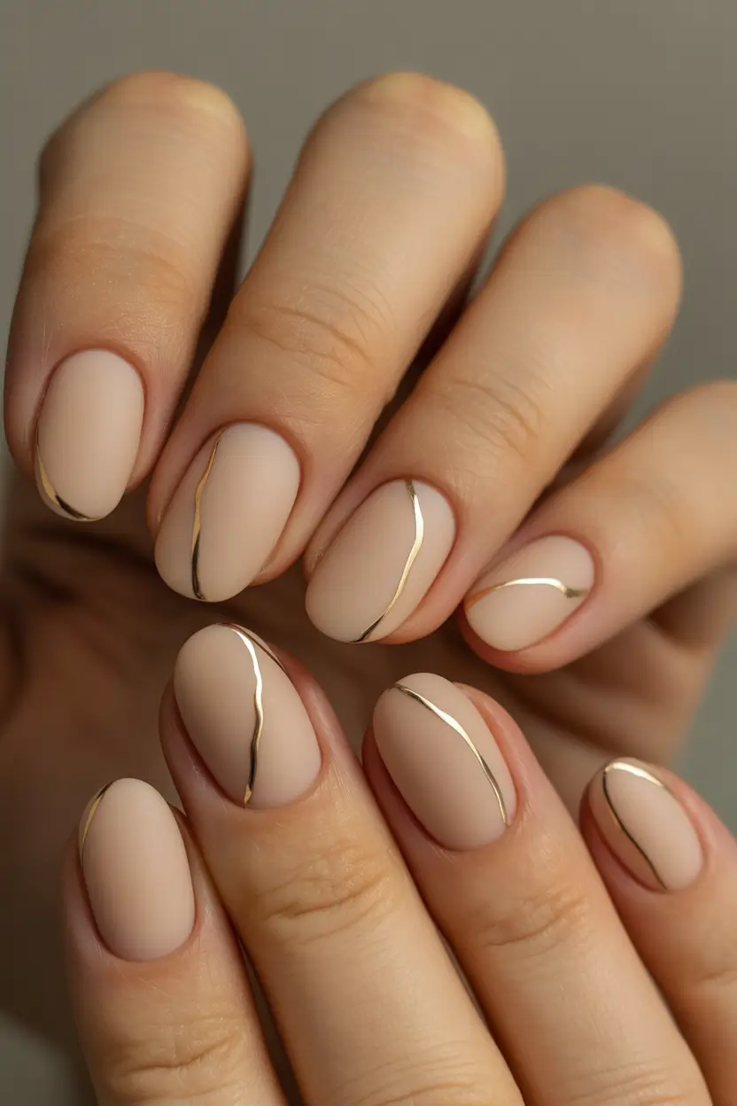 October-nails-color-Matte-Nude-with-Gold-Veins