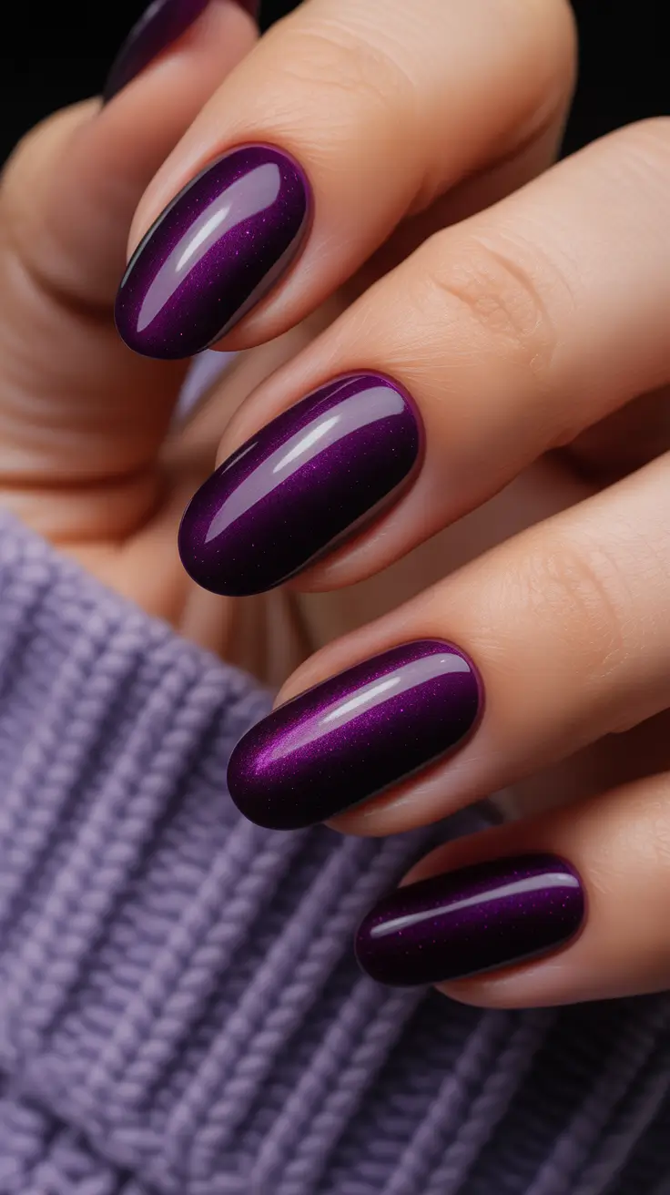 Fall Nail Colors 2025 Plum Galaxy Shine