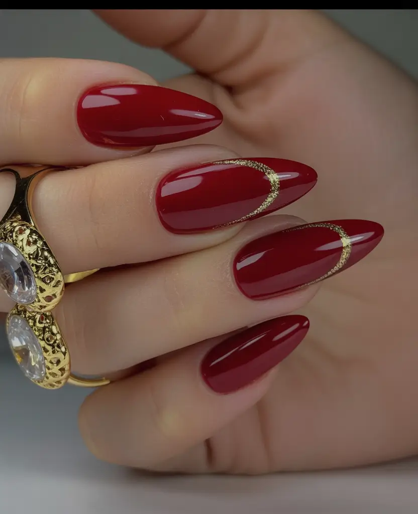 Fall Nail Colors 2025 Gilded Burgundy Drama