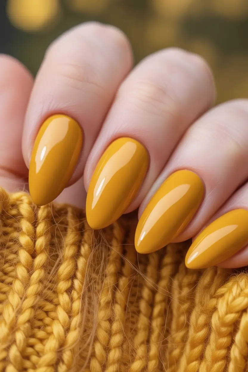 Fall Nail Colors 2025 Mustard Yellow Boldness