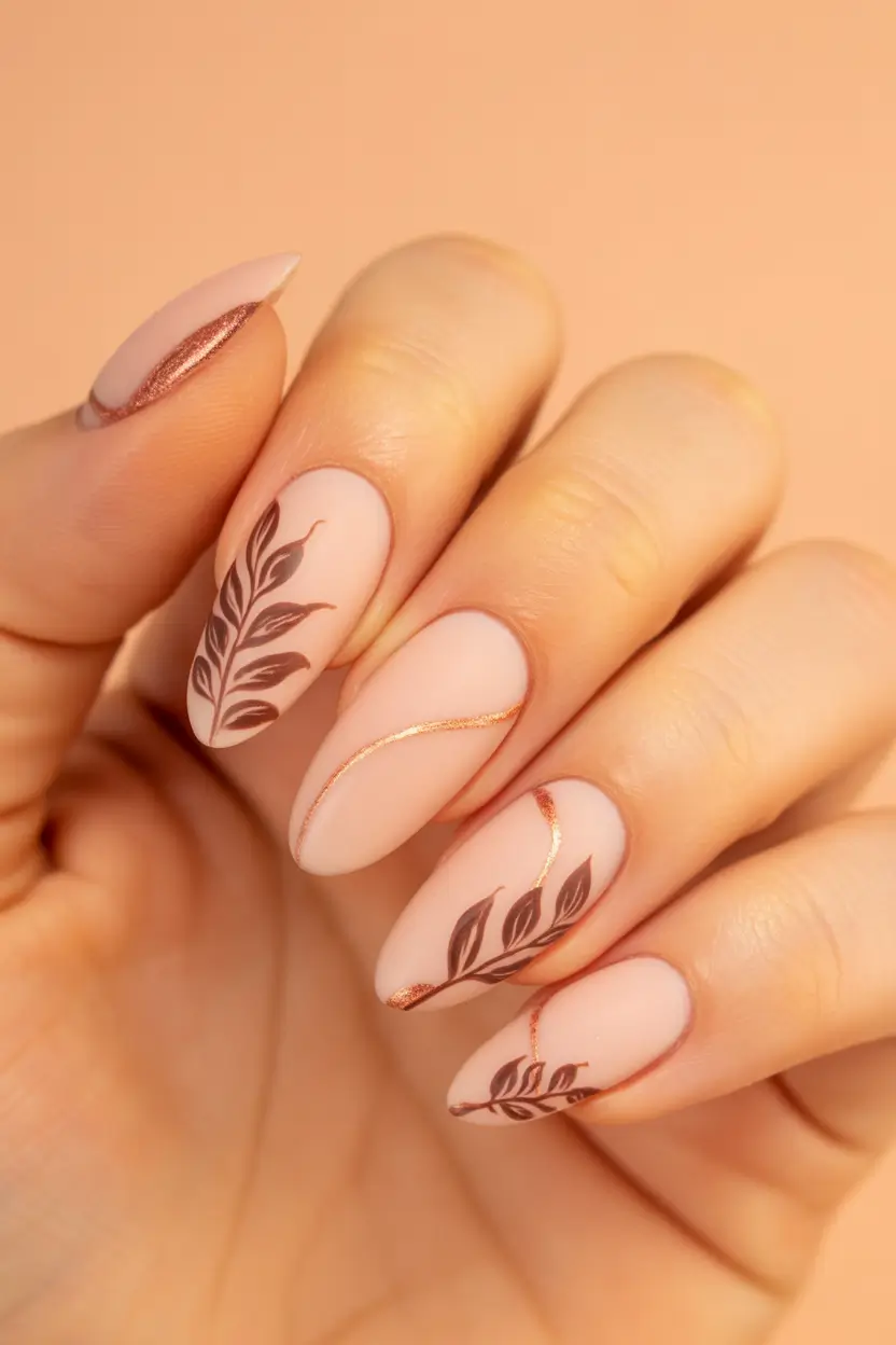 October-nails-design-Soft-Nude-with-Botanical-Detailing