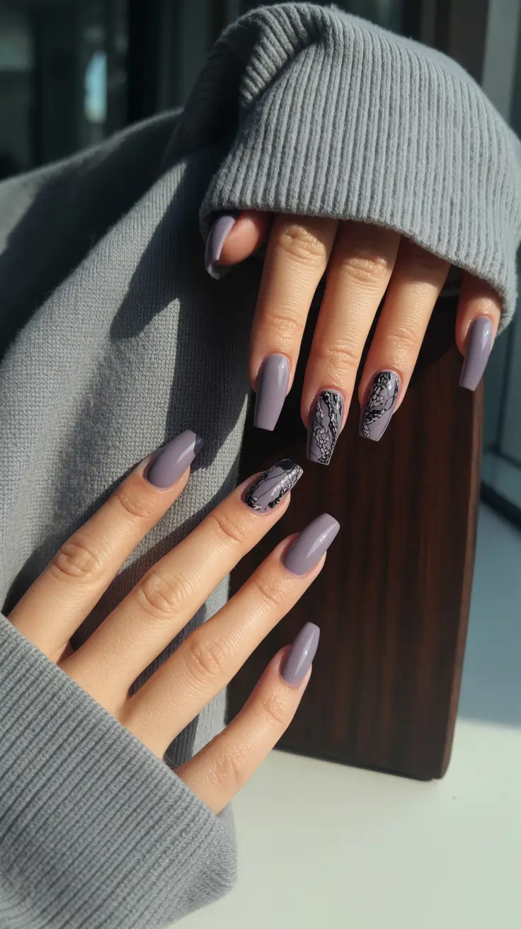 October-nails-design-Lavender-and-Lace-Contrast