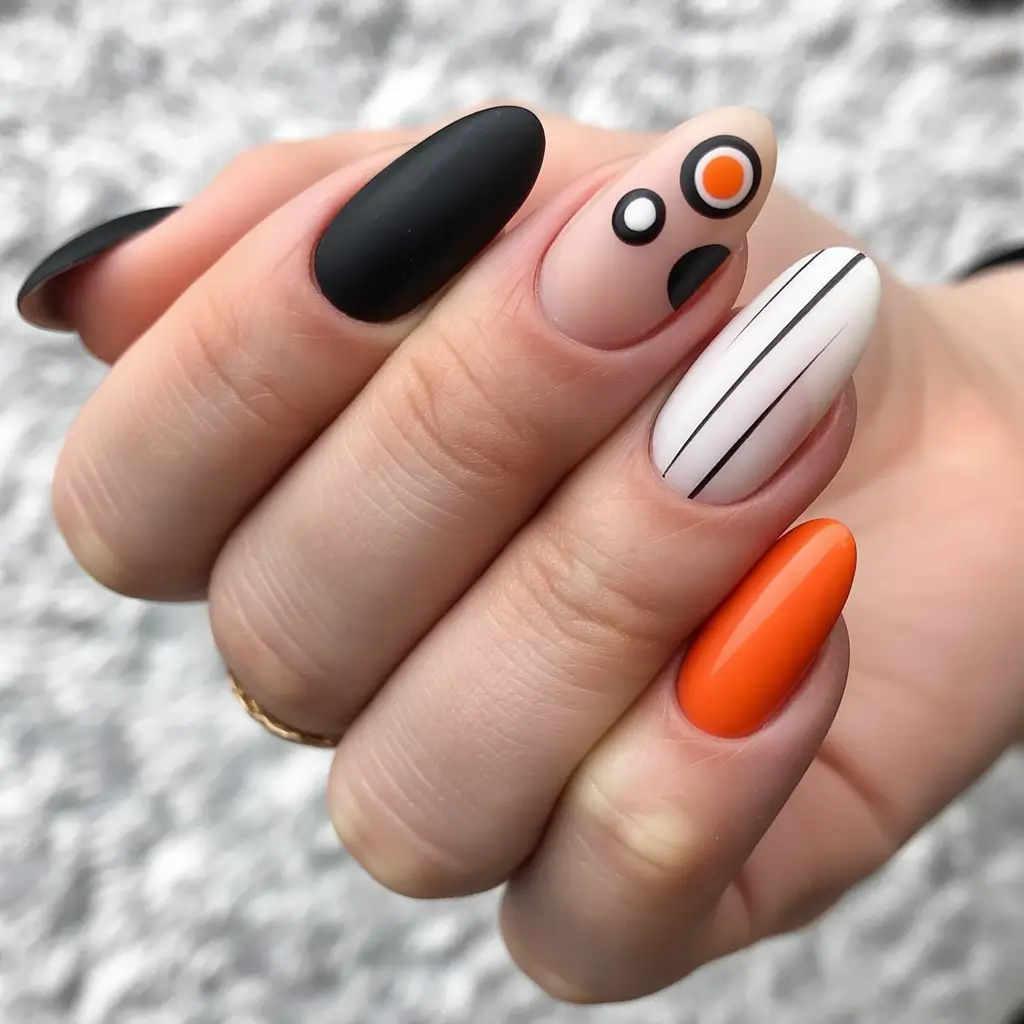 October-nails-design-Graphic-Halloween-Pop-in-Black-White-and-Orange