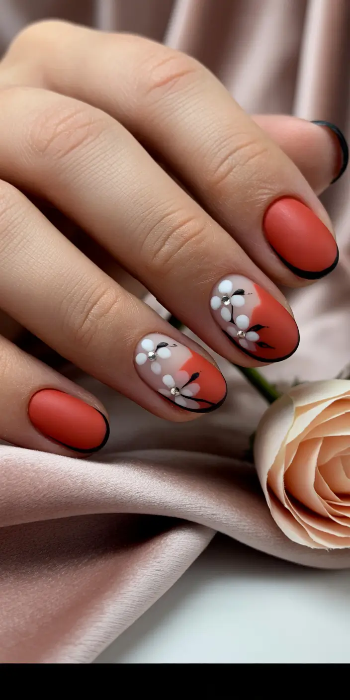 October-nails-design-Soft-Florals-with-Coral-Tones