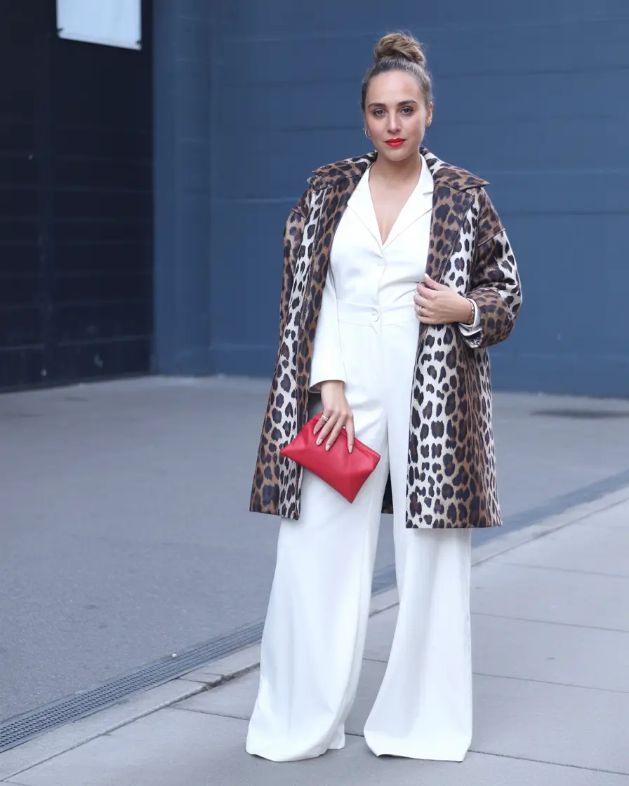 Fall outfits Animal Print Statement with White Elegance