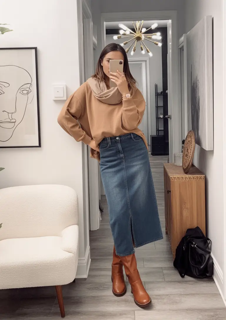 October-outfits-Modern-Denim-Skirt-Revival