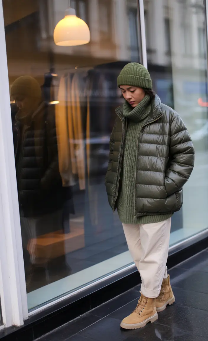 fall winter outfits Earthy Green Utility