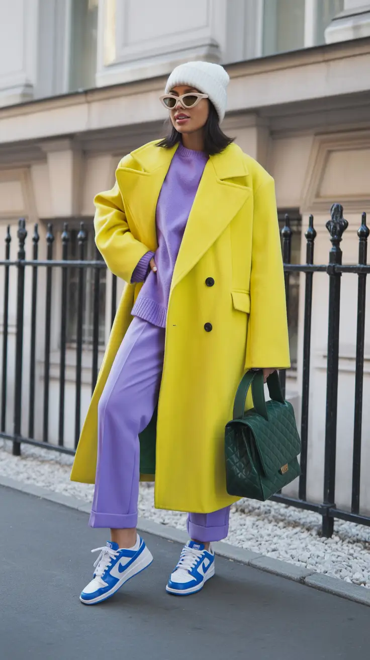 fall winter outfits Color-Block Confidence