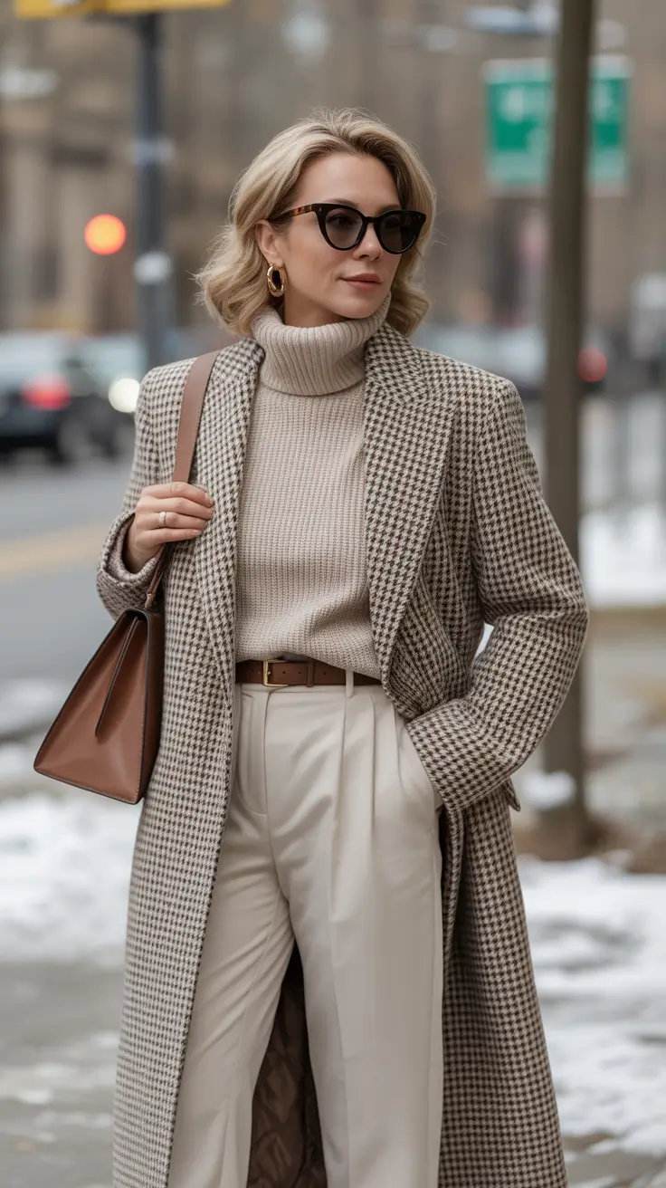 fall winter outfits Checkered Neutral Polish