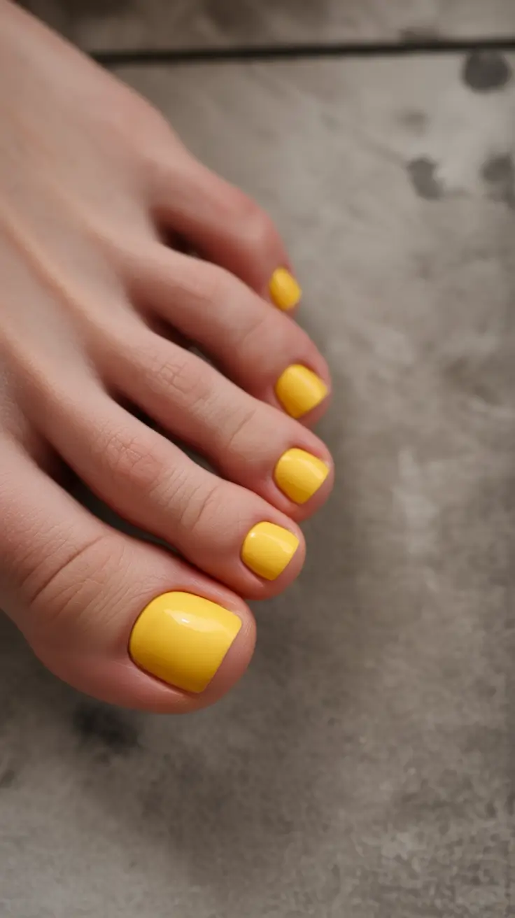 October toe nails Sunflower Yellow Pop
