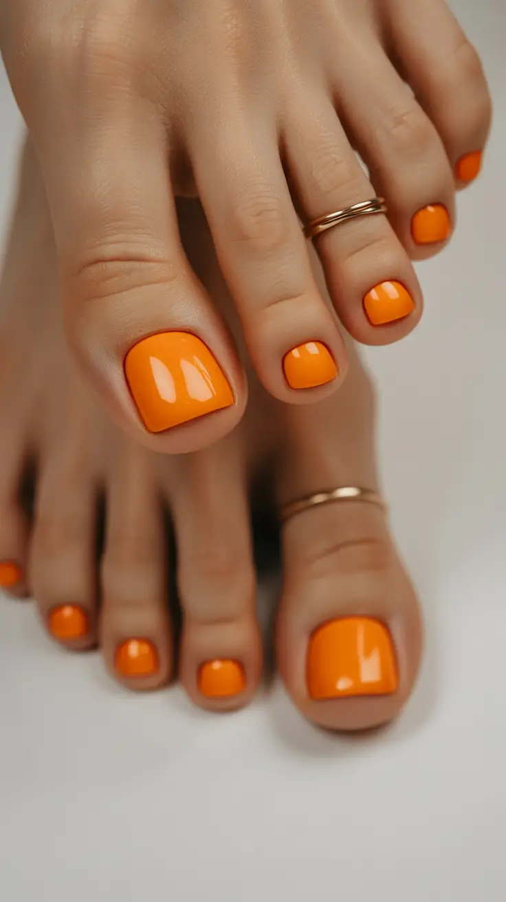 October toe nails Pumpkin Spice Orange