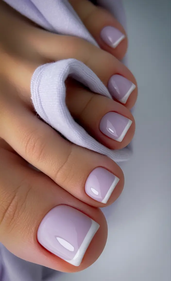 October toe nails Soft French Twist
