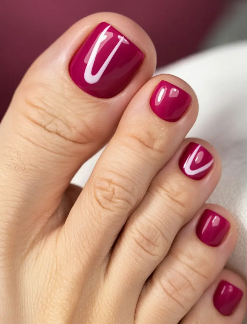 October toe nails Berry Pop Accent