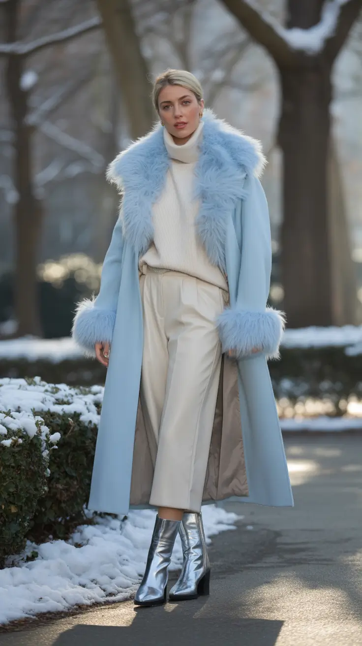 winter fashion inspo Powder Blue Drama