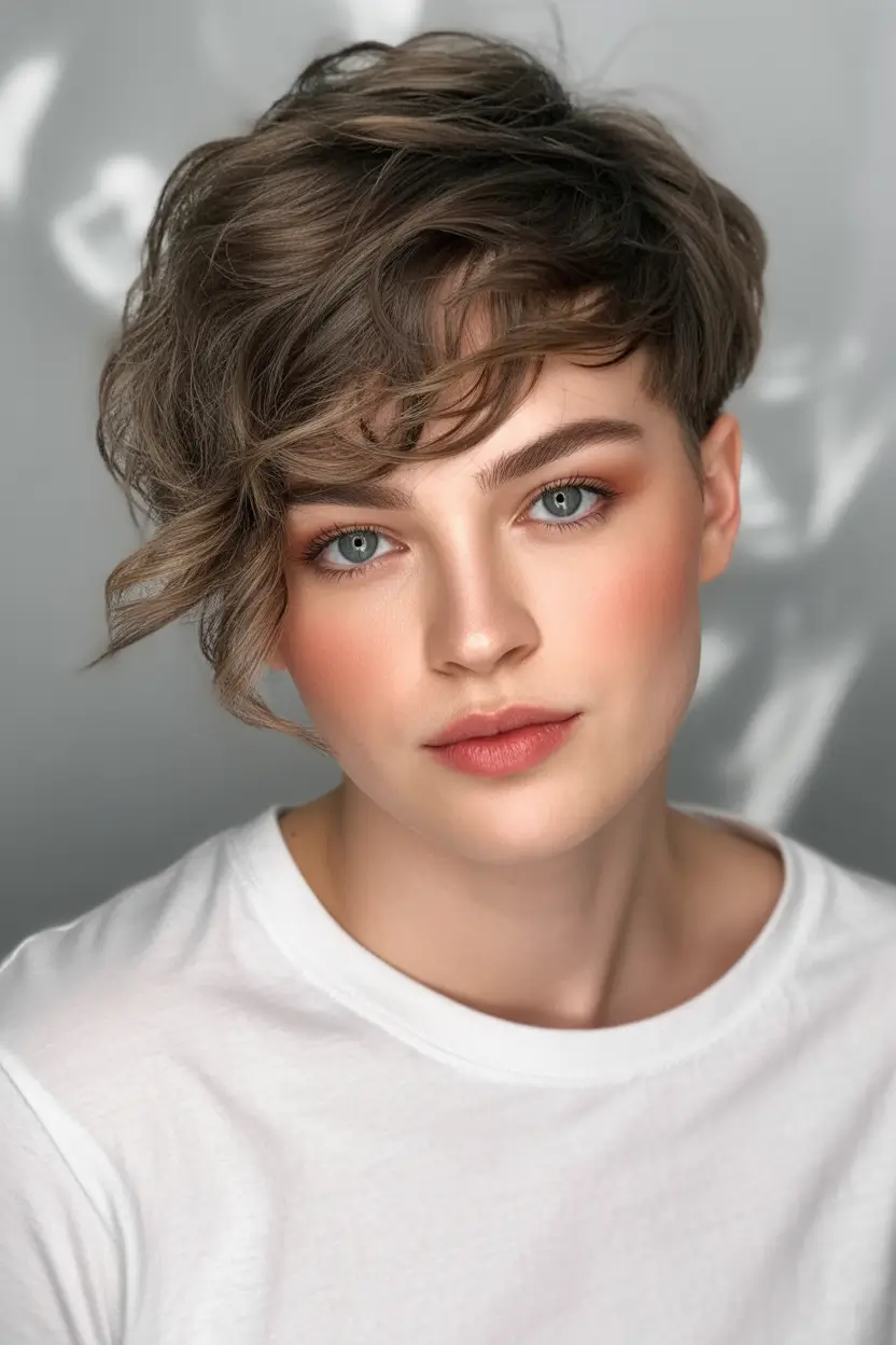 October haircuts Tousled Ash Brown Crop