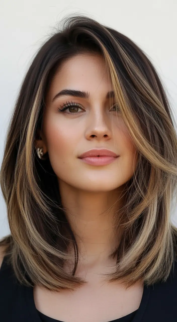 October haircuts Glossy Long Layers with Highlights