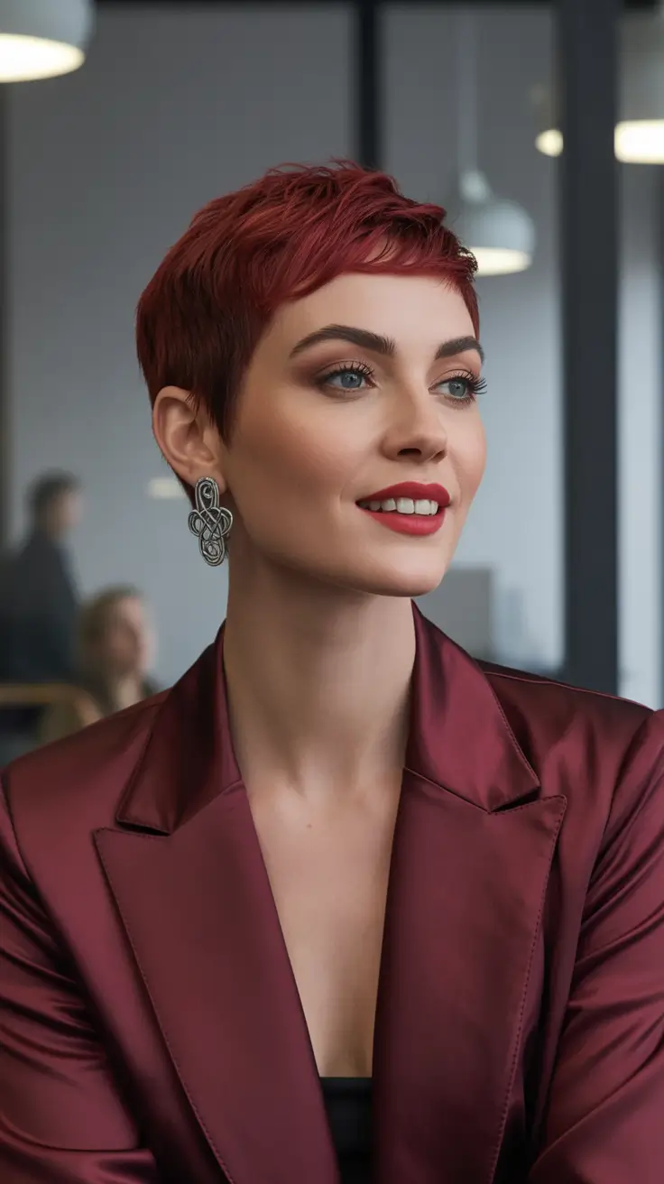 October haircuts Polished Ruby Pixie