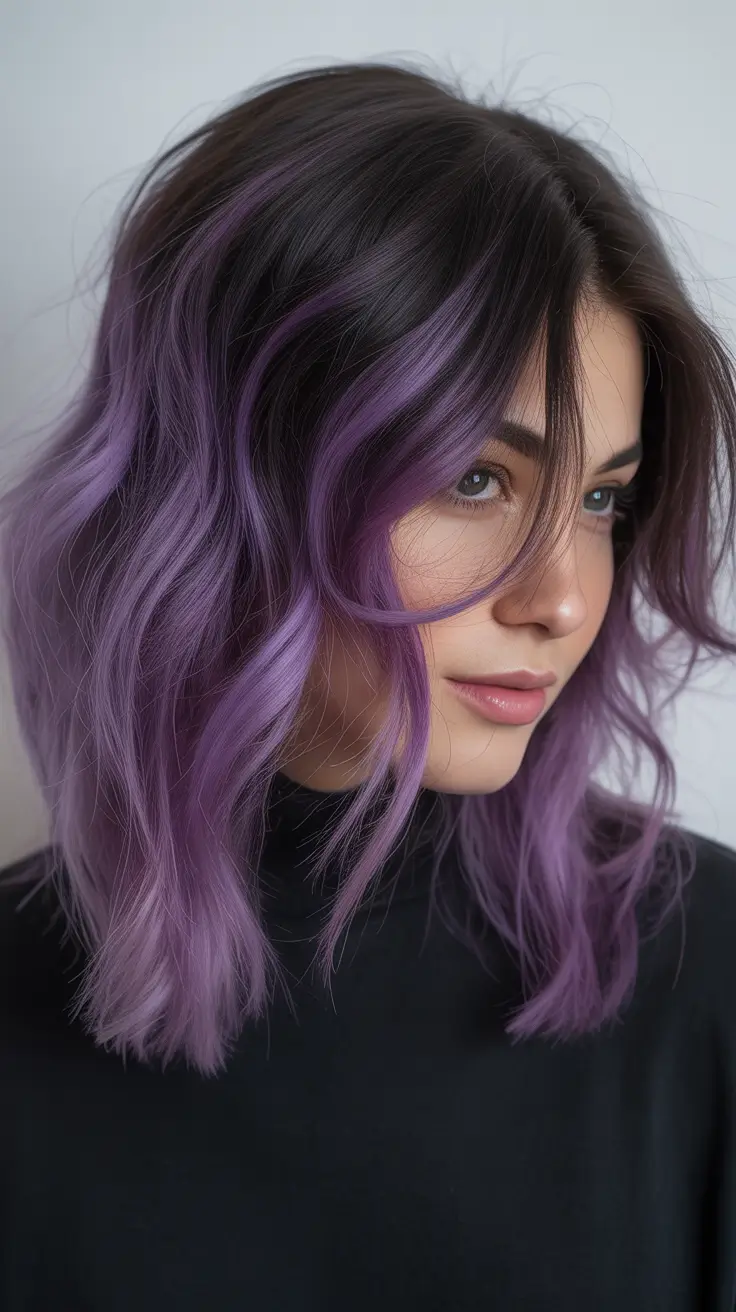 winter hair colors Violet Haze Balayage