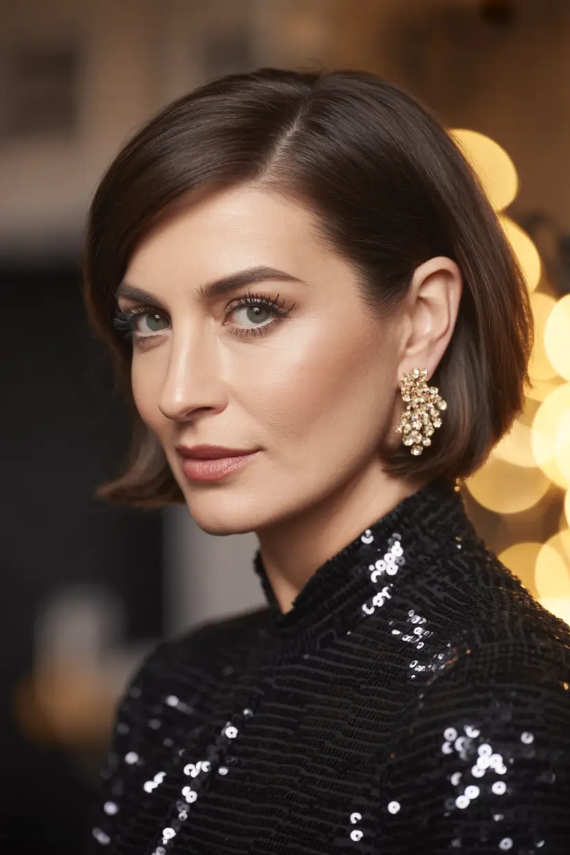 winter hair colors Espresso Elegance Bob