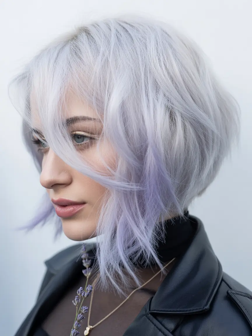 winter hair colors Lavender Ice Bob