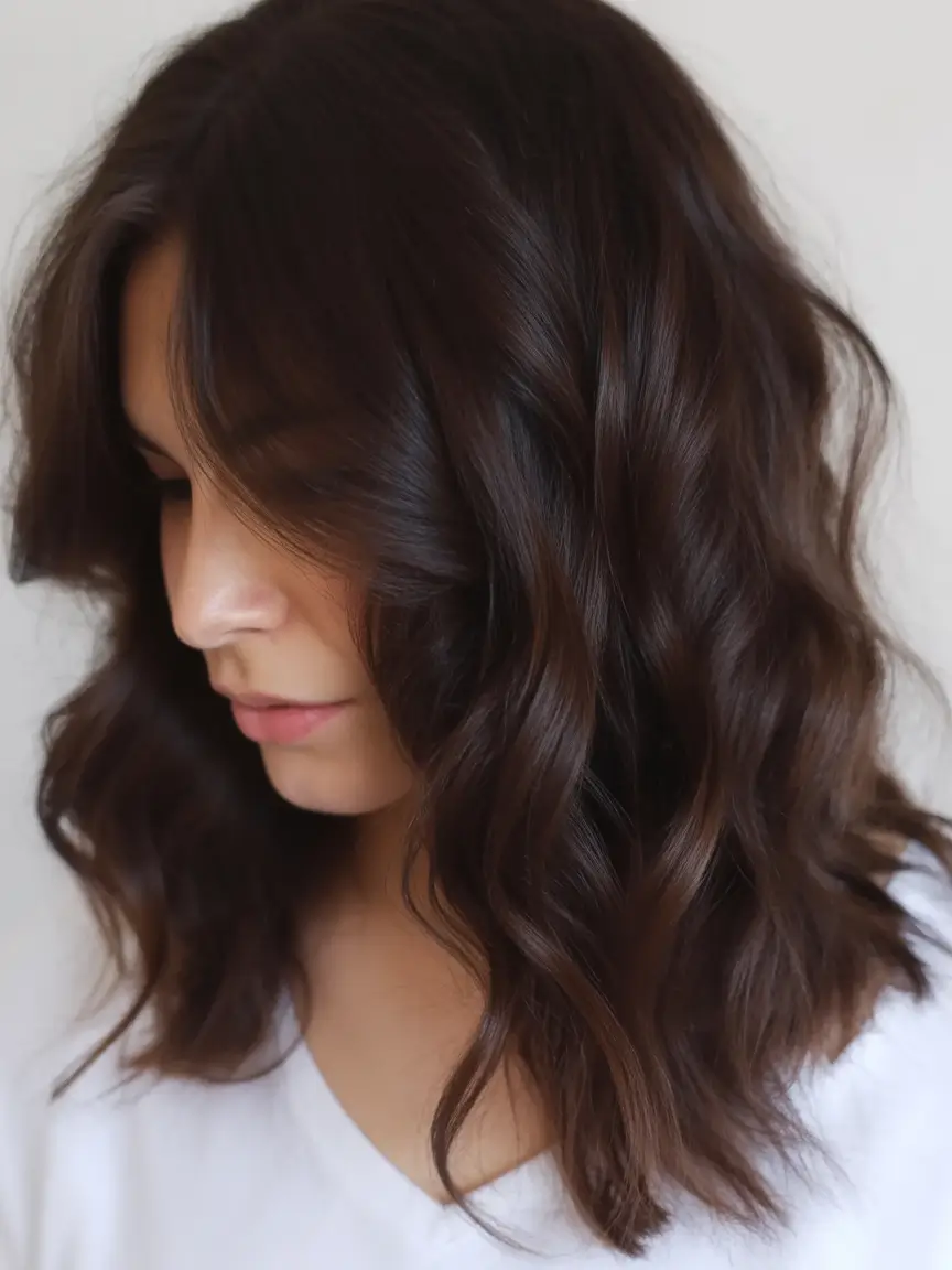 winter hair colors Classic Chocolate Waves