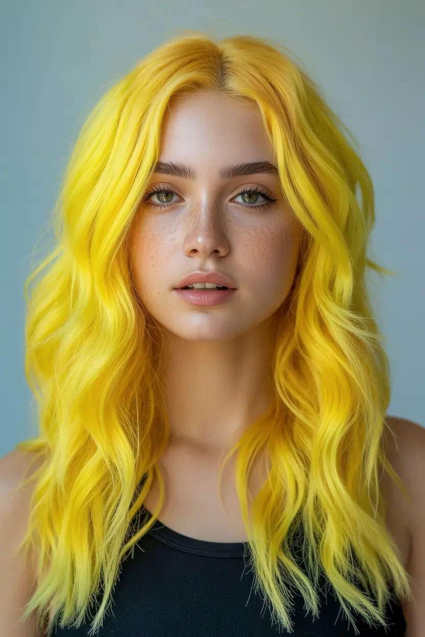 winter hair colors Neon Sunflower Glow