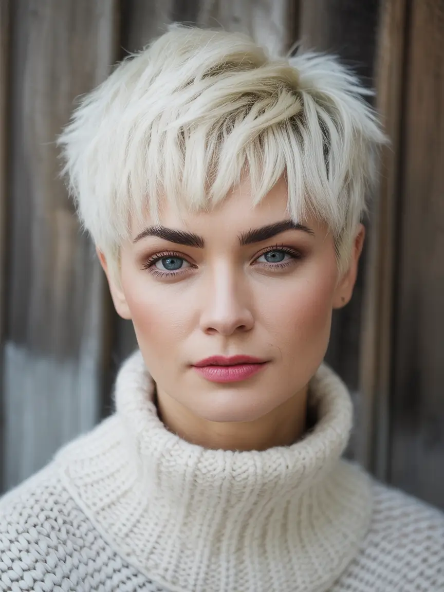 winter hair colors Platinum Pixie Frost