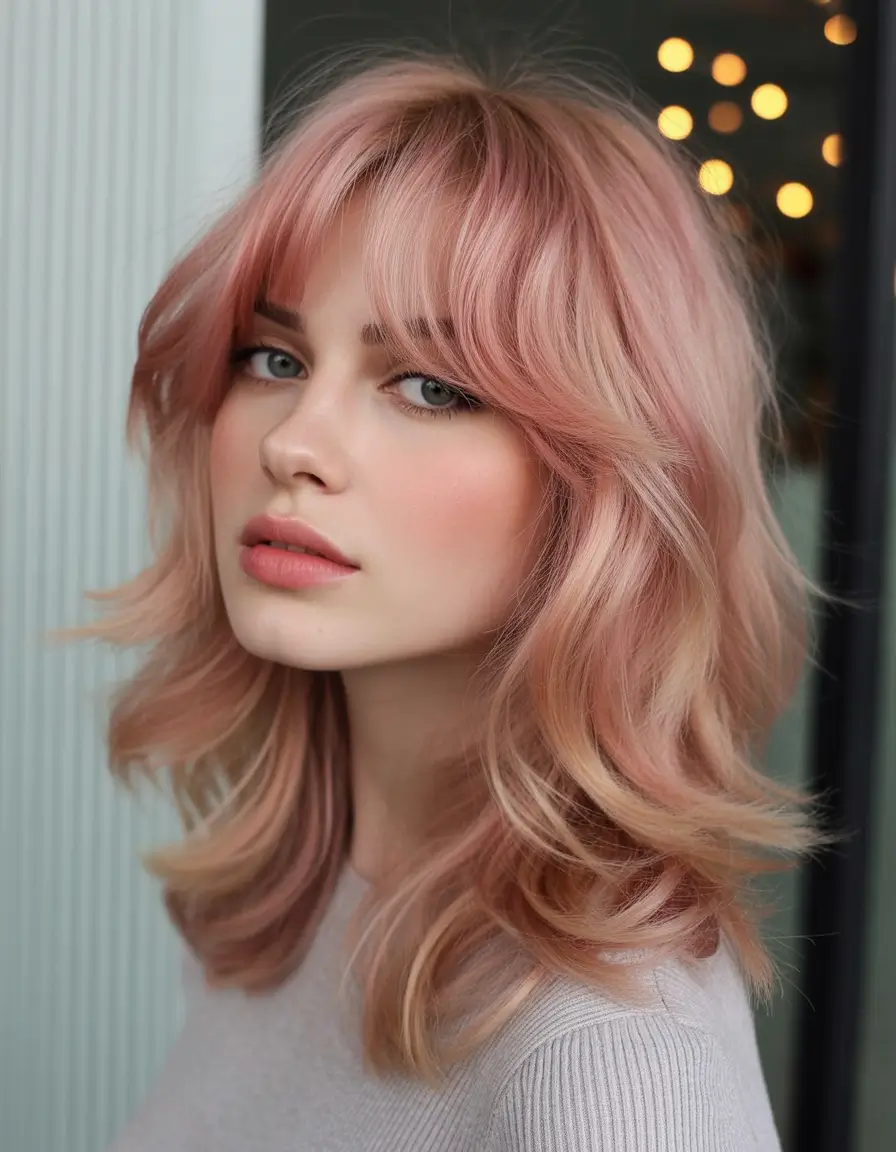 winter hair colors Frosted Rose Melt