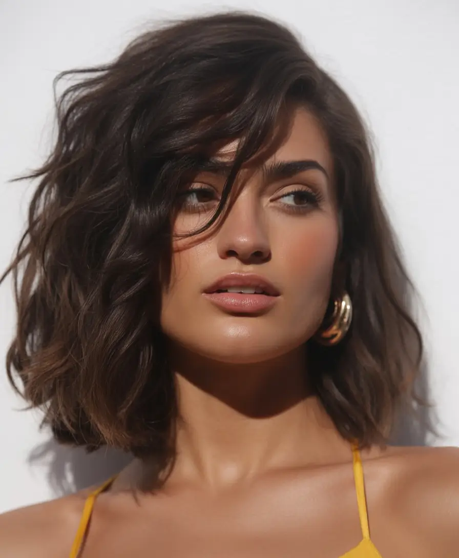 October hair color Glossy Espresso Lob