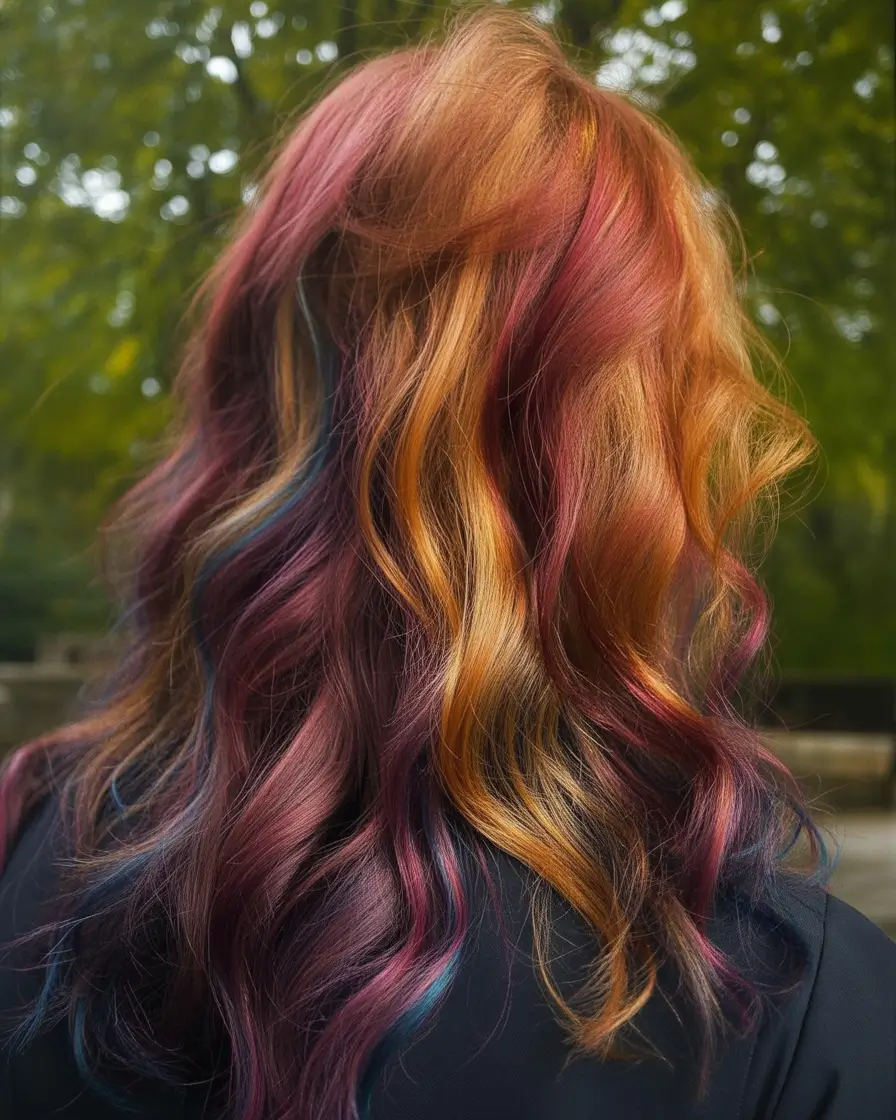 October hair color Autumnal Multi-Tone Waves