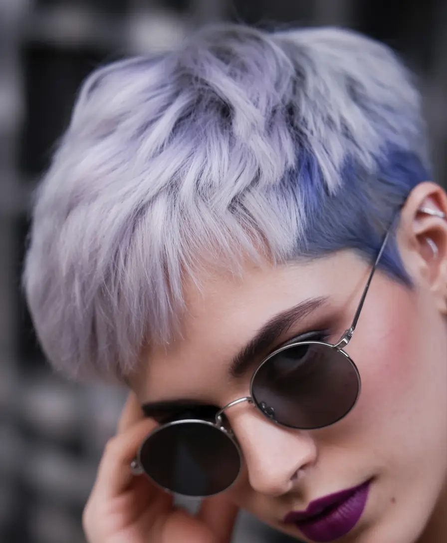 October hair color Frosted Lavender Undercut