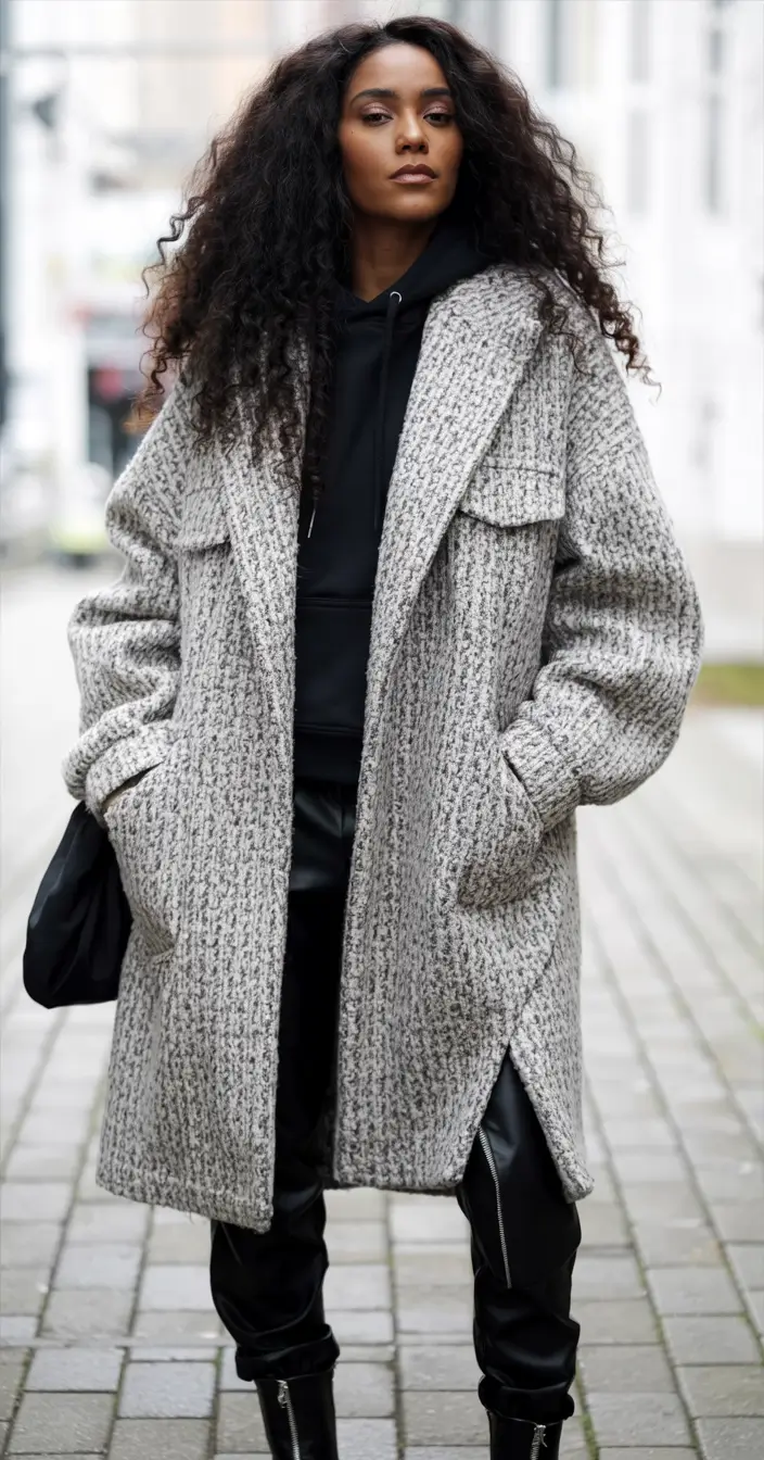 winter-outfits-blackgirl-Grey-Knit-Power-Coat