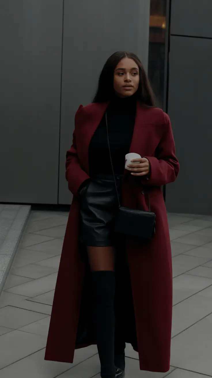 winter-outfits-blackgirl-Wine-Red-Street-Sophistication