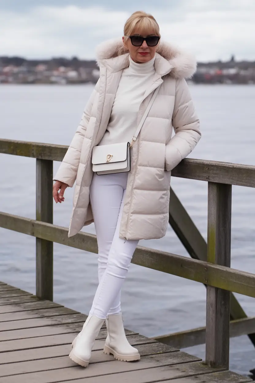 winter outfits over 50 Blush Glamour and Metallic Boots