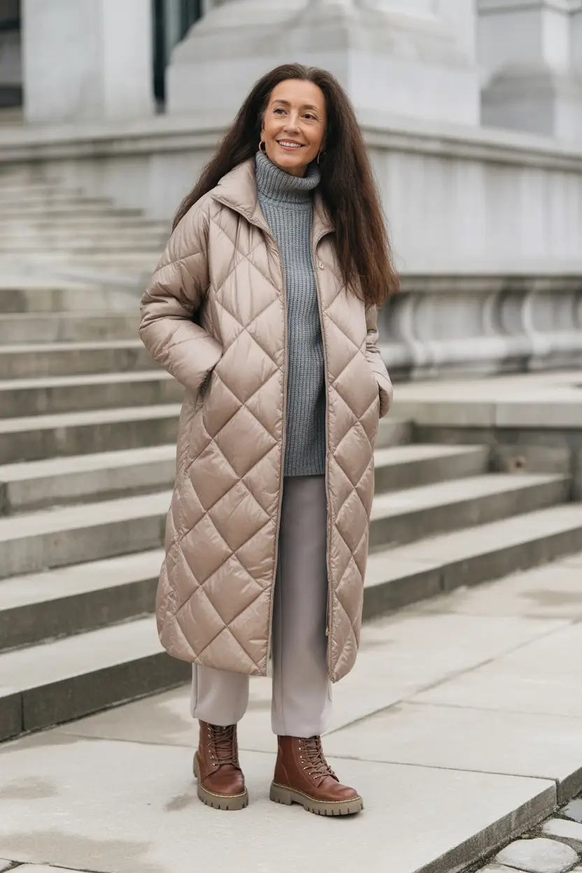 winter outfits over 50 Blush Glamour and Metallic Boots