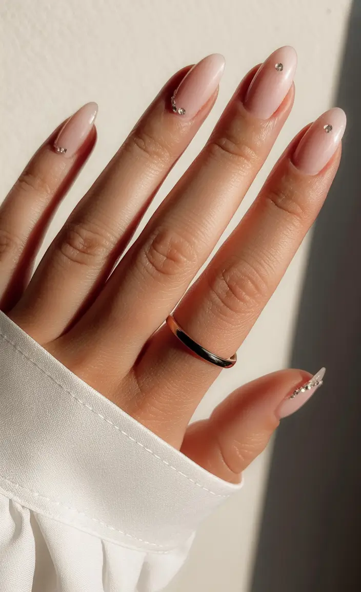 easy fall nails Minimal Rhinestone Glow