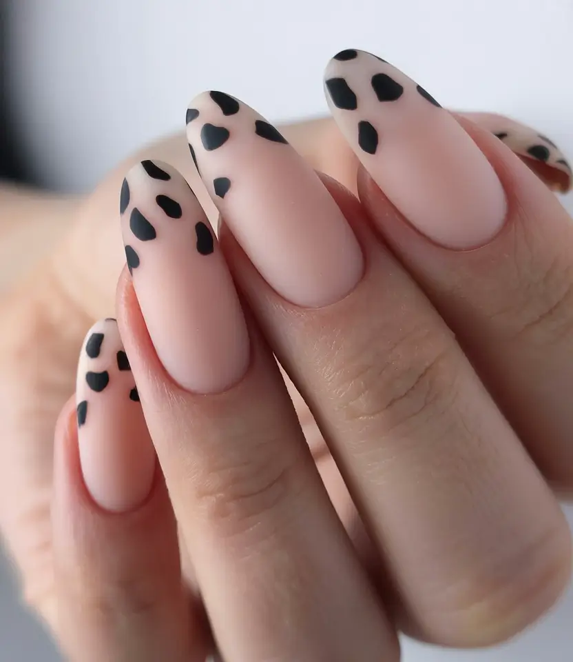 easy fall nails Matte Leopard Tips