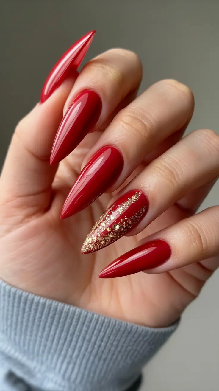 Red fall nails Scarlet Spark Drama